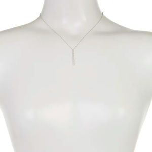 ADORNIA Silver Swarovski Accented BarDrop Necklace
